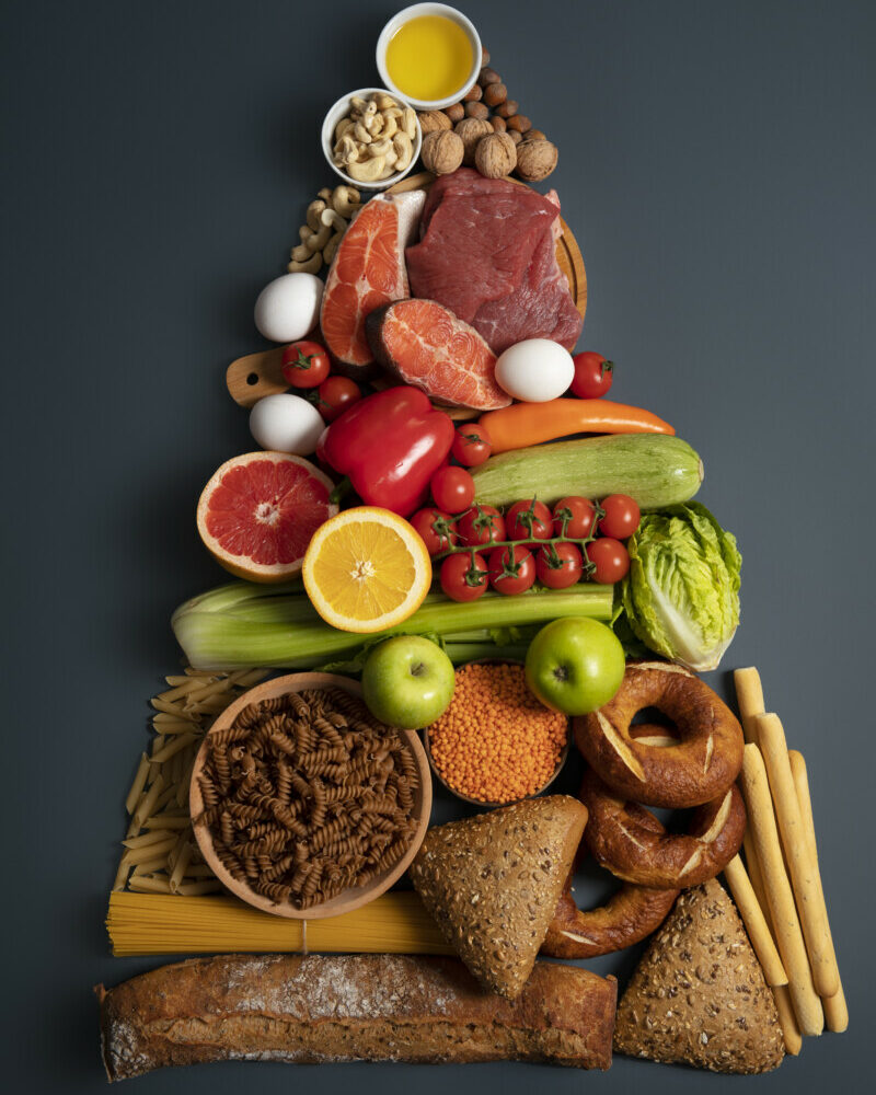 real-food-pyramid-arrangement-still-life