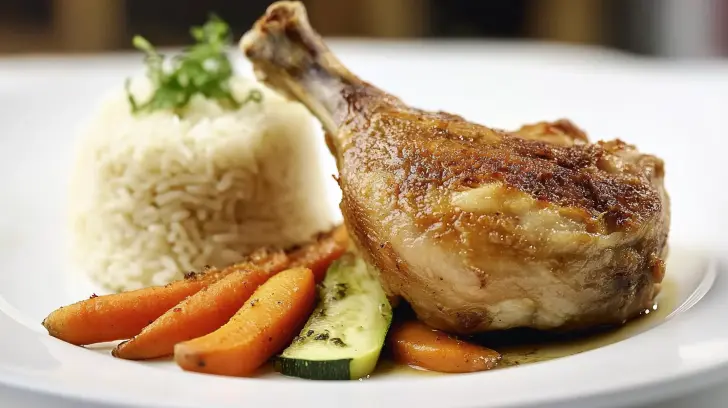 recette-pintade-à-la-cocotte-avec-riz-et-légumes